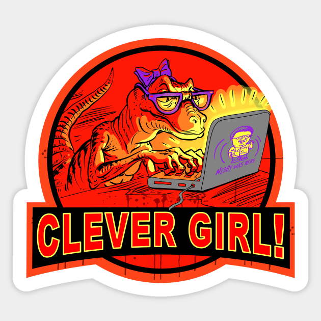 Clever Girl Computer Velociraptor Nerd Sticker by WeaselPop